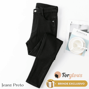 Calça Jeans com Elastano Peluciada