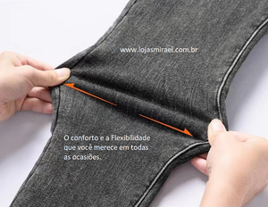 Calça Jeans Peluciada com Elastano - Somente Hoje FRETE GRÁTIS